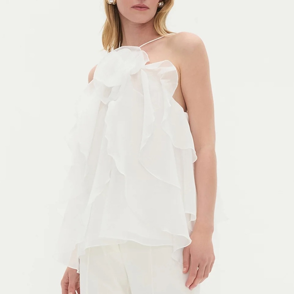 Aje White Layered Top US Size 6